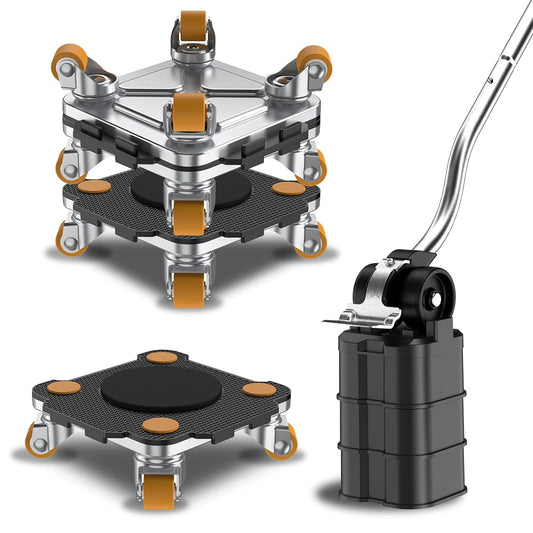 Furniture Mover with Wheels, 360° Rotation Wheels Furniture Dolly for Moving Heavy Furniture, Appliances, 880 LB Max Load Capacity with Auxiliary Lifter - Black Connect Dolly Pro