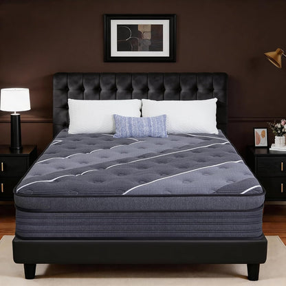 Full Size Mattress 12 Inch, Hotel-Level Luxury Hybrid Full Mattress in a Box