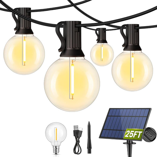 25FT Solar Powered String Lights Outdoor