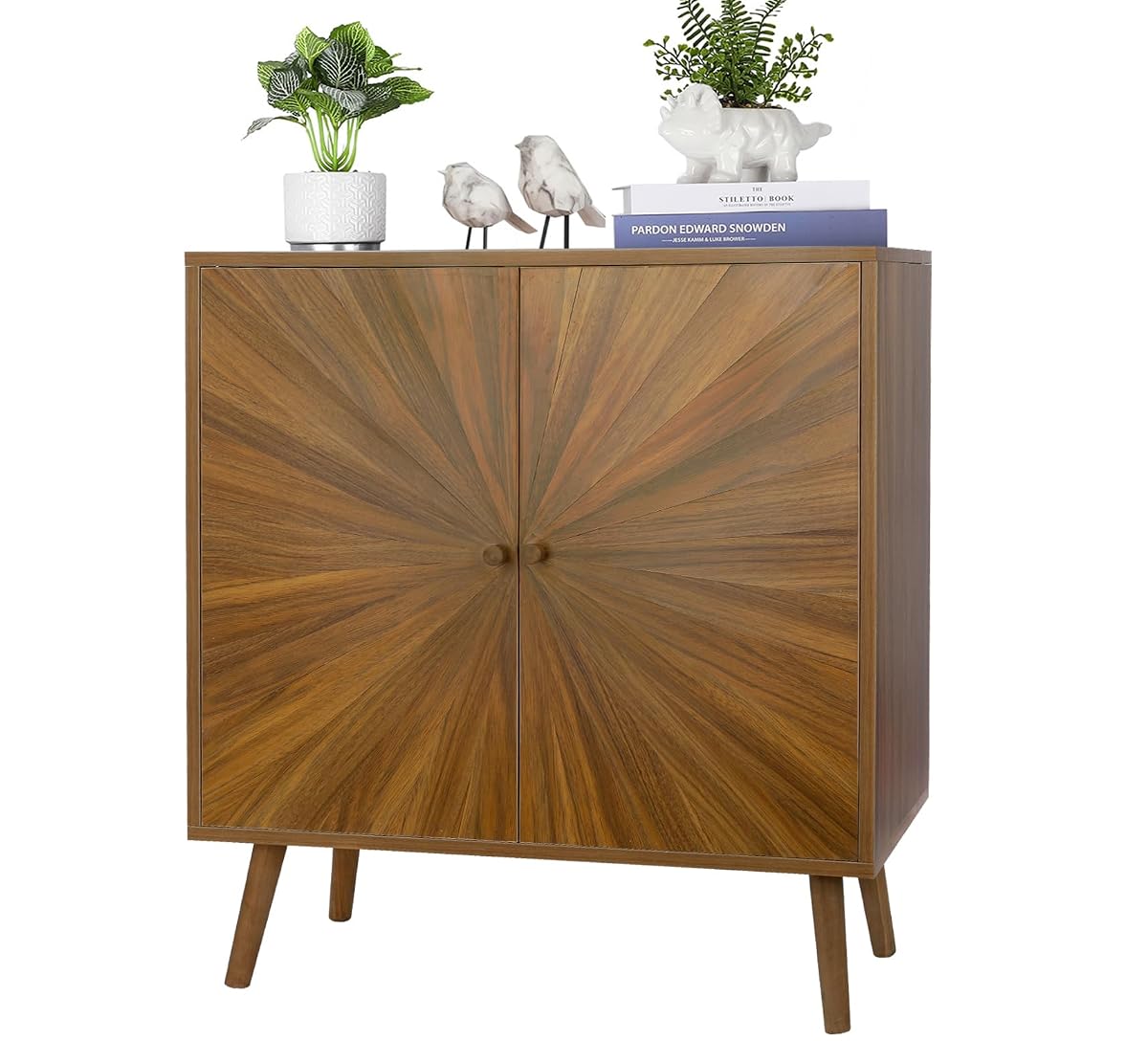 Modern Sideboard Buffet Cabinet with Crafted Door, Mid Century Accent Storage Console Table, Farmhouse Cupboard Wood Bar Cabinet for Living Room Kitchen Office Dining Room Entryway