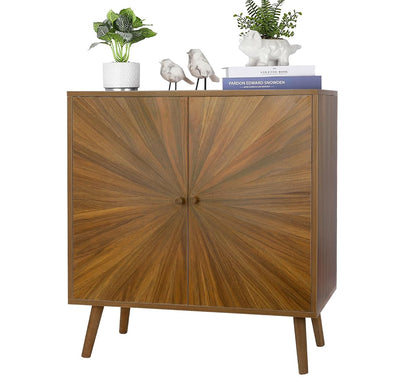 Modern Sideboard Buffet Cabinet with Crafted Door, Mid Century Accent Storage Console Table, Farmhouse Cupboard Wood Bar Cabinet for Living Room Kitchen Office Dining Room Entryway