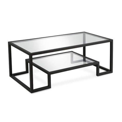 45" Wide Rectangular Coffee Table in Blackened Bronze, Modern coffee tables for living room, studio apartment essentials