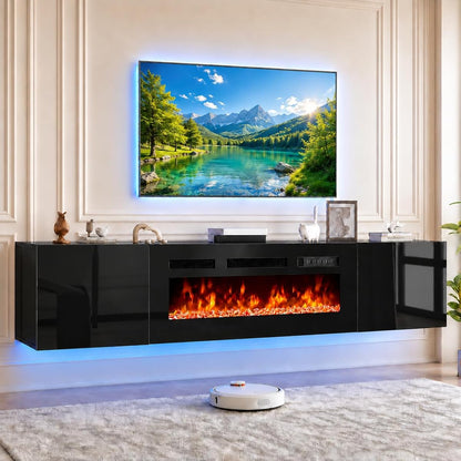 70'' Floating TV Stand with 36" Electric Fireplace
