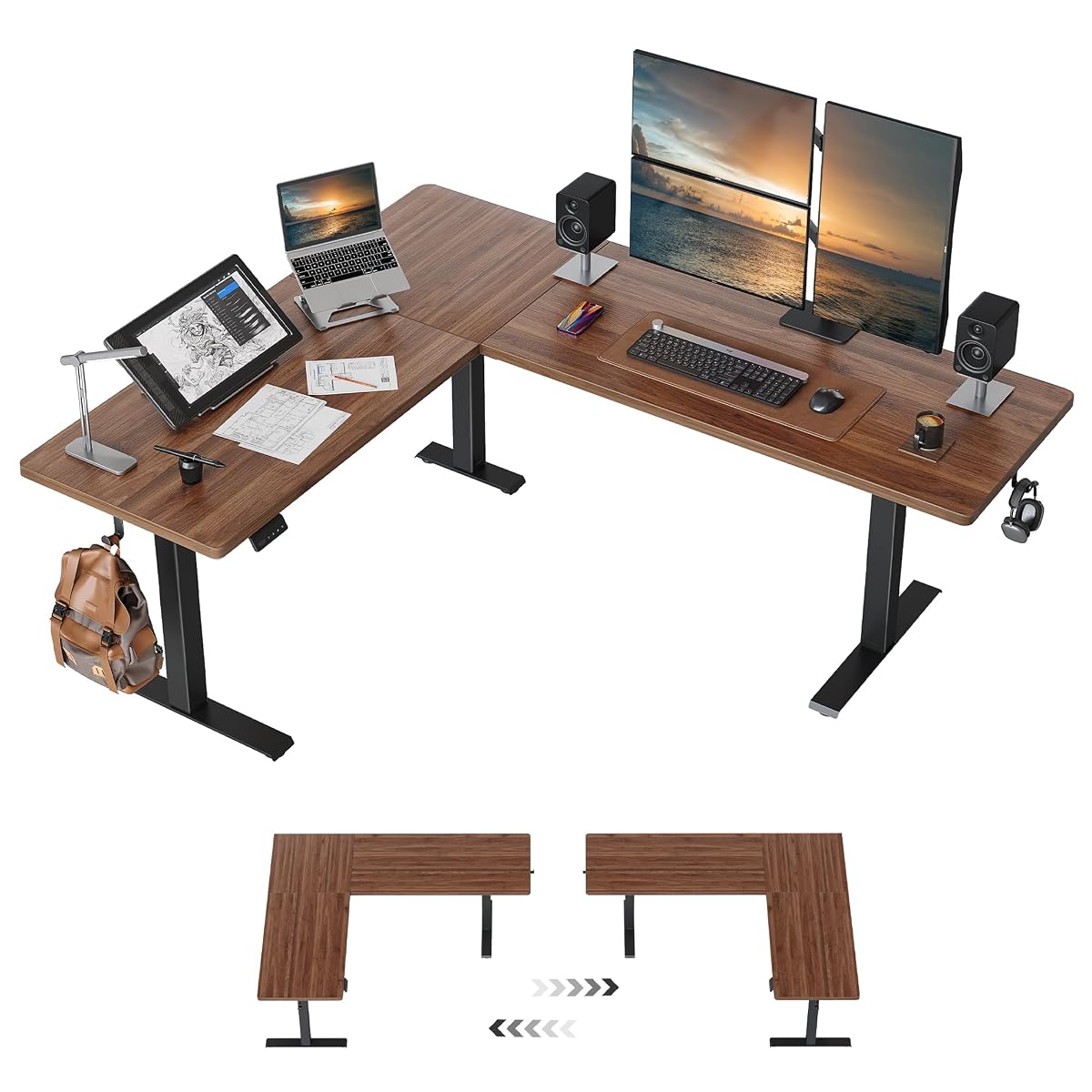 Reversible L Shaped Standing Desk