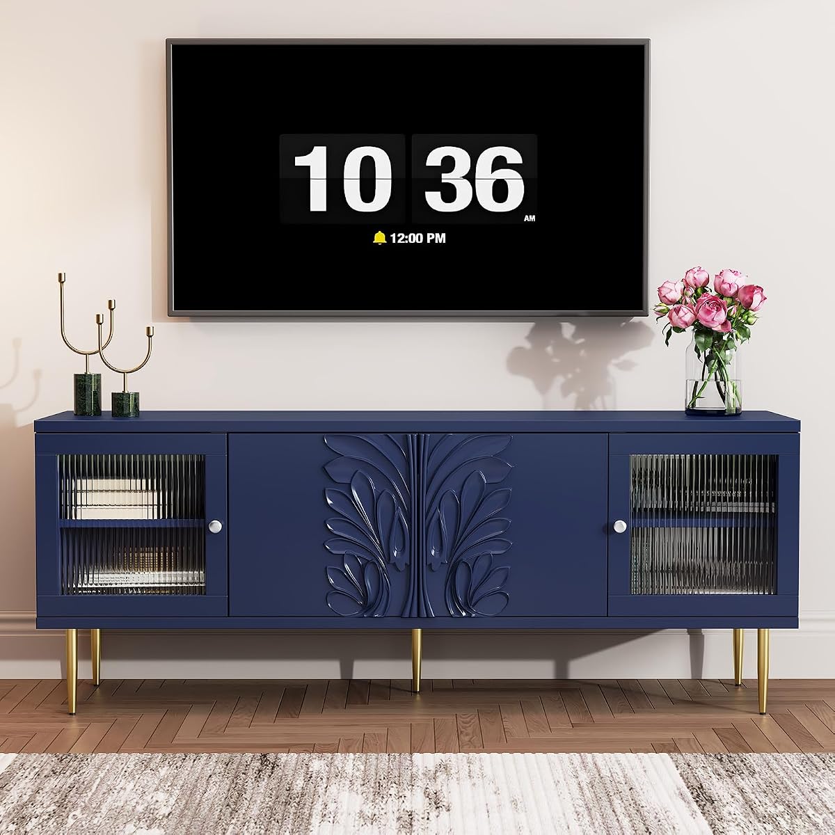 TV Console for Living Room, Blue, 75"