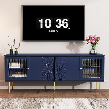 TV Console for Living Room, Blue, 75"