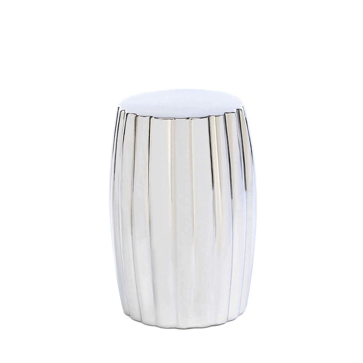 Interior Design Decorative Sitting Stool, 11x11x18.25, Decorative Silver