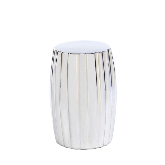 Interior Design Decorative Sitting Stool, 11x11x18.25, Decorative Silver