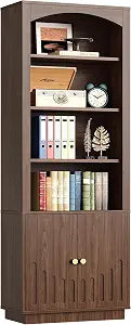 Book Shelf and Bookcases with Doors & Cabinet, Walnut Brown, view 2
