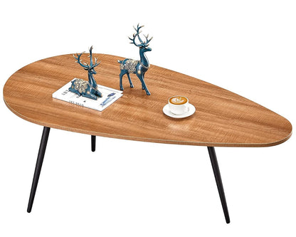 Mid Century Modern Coffee Table for Living Room Rustic Oval Coffee Table Small Retro Accent Sofa Center Table for Living Room,22.2" D x 42.5" W x 17.1" H, Walnut Oak | Mid Century Modern