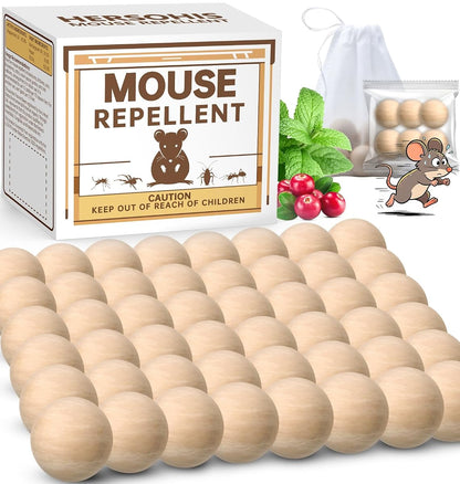 Rodent Repellent 48 Balls, Mouse Repellent Indoor & Outdoor