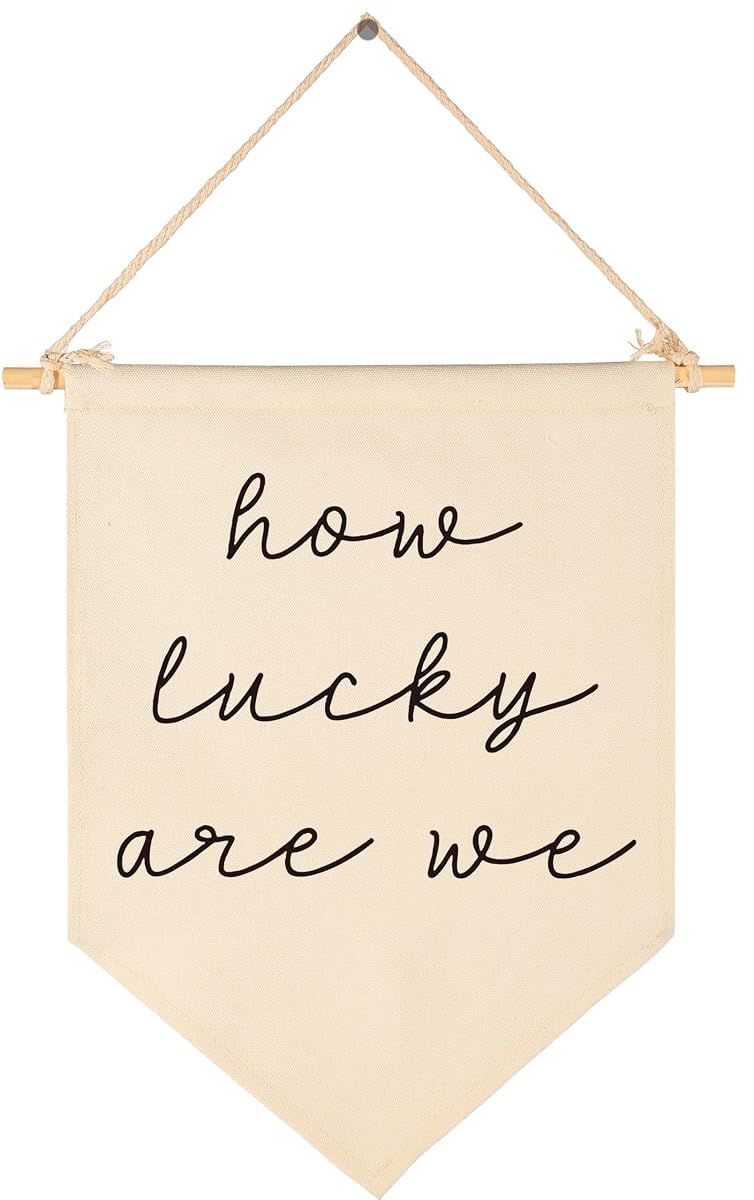 Home Bedroom Daily Reminders Affirmation Poster-Dopamine Decor,Motivational Trendy Sign,Apartment Dorm Decor,Quirky Wall Art,Positive Canvas Banner Flag Pennant Wall Art Gift-How Lucky are We