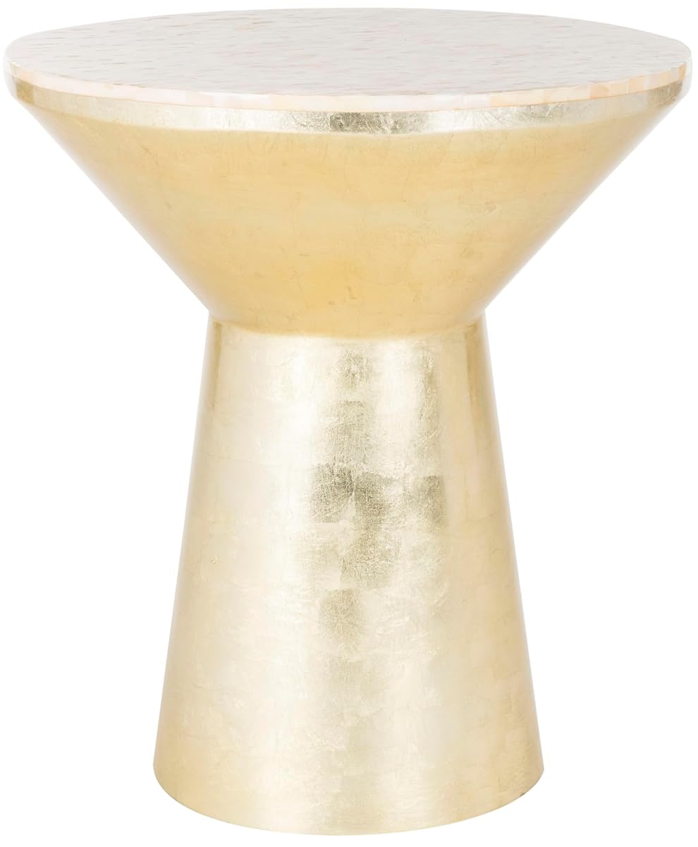Safavieh Home Collection Fae Mosaic Top Round Pink Champagne and Gold Side Table