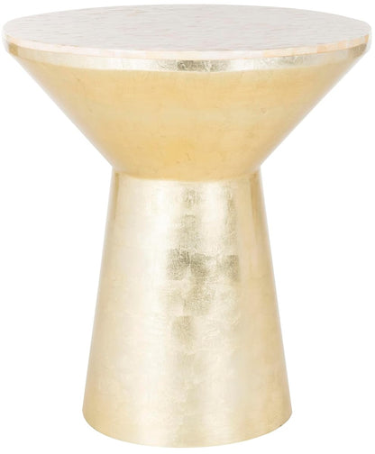 Safavieh Home Collection Fae Mosaic Top Round Pink Champagne and Gold Side Table