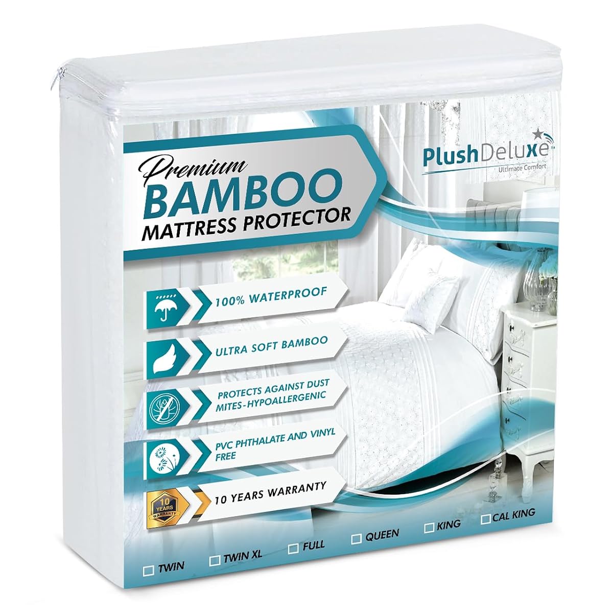 Bamboo Waterproof Mattress Protector, King Size, Ultra Soft