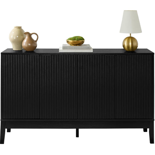 Best Choice Products 55" Modern 4-Door Sideboard Storage Cabinet, Buffet