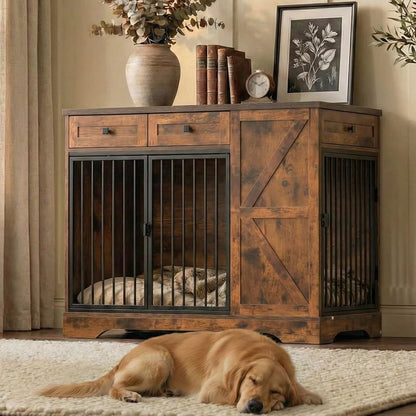 43.3 Inch Dog Crate Furniture with Storage