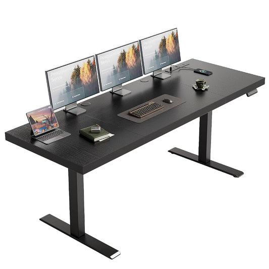 71 Inch Executive Electric Standing Desk Height Adjustable, Black