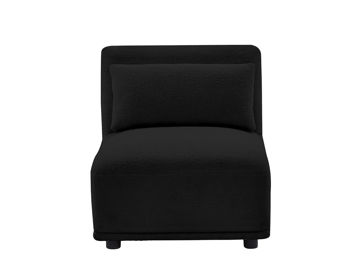 Sectional Sofa Couch,Convertible U Shaped Sectional for Living Room,Modular L Shaped Couch with Removable Ottoman.（1set-Black）