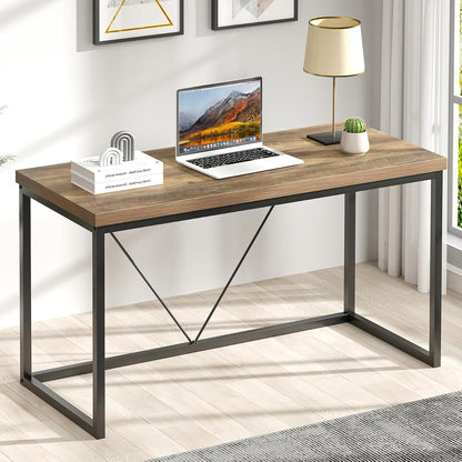 Modern Home Office Desk, Rustic Wood and Metal Computer Desks