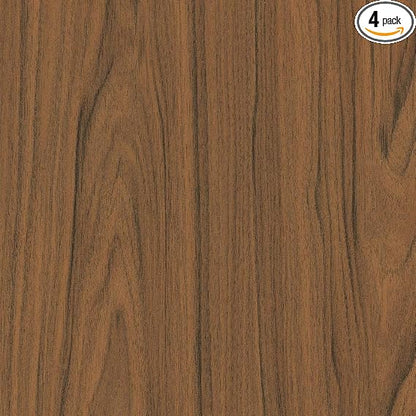 346-0037-4PK Decorative Self-Adhesive Film, Medium Walnut, 17" x 78" Roll, 4-Pack