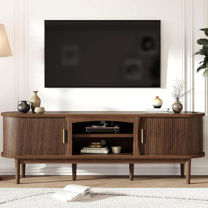 Mid Century TV Stand for TVs up to 65 Inches, Entertainment Center with Storage