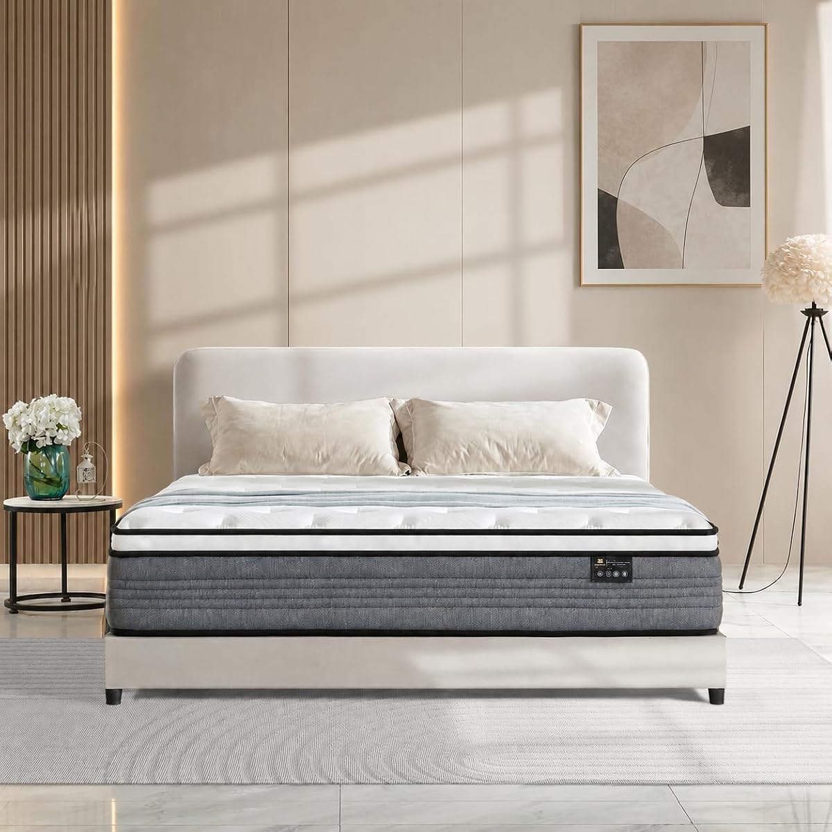 King Size Matresses, 14 Inch Pocketed Spring King Mattress in a Box