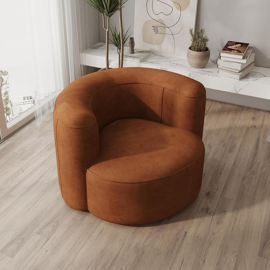Mellow Tight Curved Back Accent Chair, Velvet Sofa