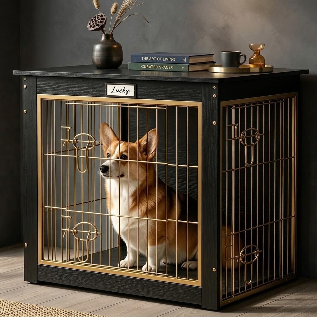 Dog Crate Furniture for Small/Medium Dog 28'' Wooden Dog Crate Indoor
