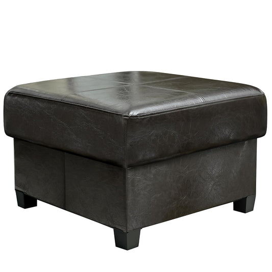 Square Storage Ottoman, Cube Ottoman with Legs, Leather Foot Stool | Footrest, PU Leather Ottoman with Storage, Upholstered Folding Bench for Living Room, Bedroom, 23.6 x 23.6 x15 Inches