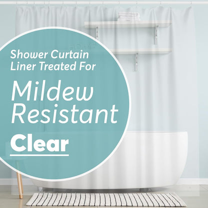 Clear Shower Curtain, 72x72 Odorless Plastic with Magnets