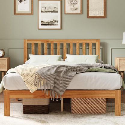 Full Size Bed Frame Wood Full Bed Frame with Headboard