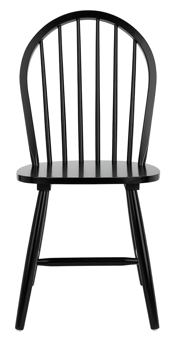 SAFAVIEH Furniture - Camden Spindle Dining Chair Set of 2 - Black - Solid Wood - Classic Windsor Design - Ideal for Dining Room, Kitchen, 17.83" Seat Height (DCH8501A-SET2)
