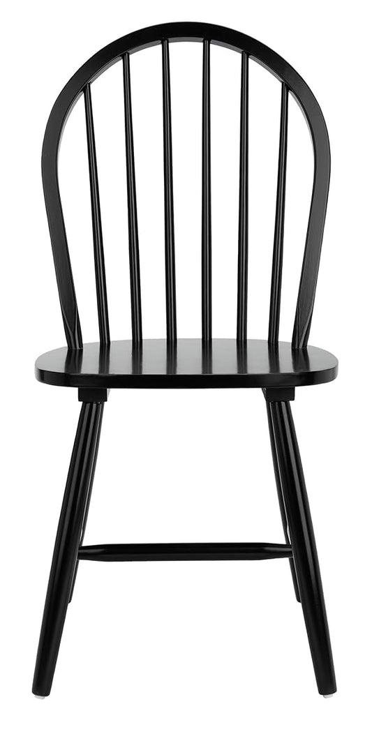 SAFAVIEH Furniture - Camden Spindle Dining Chair Set of 2 - Black - Solid Wood - Classic Windsor Design - Ideal for Dining Room, Kitchen, 17.83" Seat Height (DCH8501A-SET2)