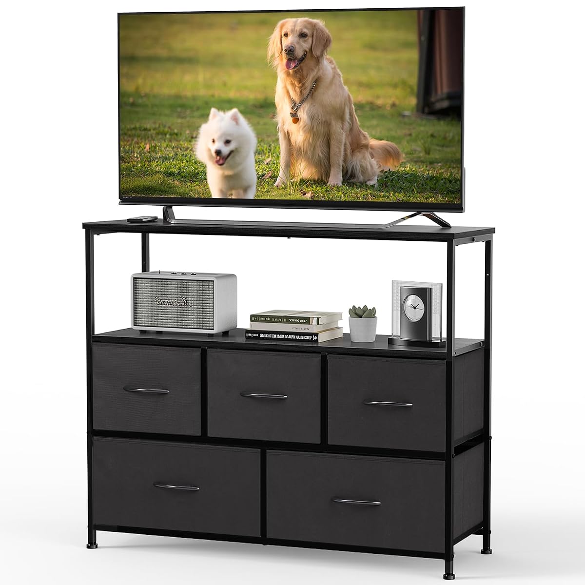 TV Stand Dresser, Media Console with Storage Drawers, TV Table