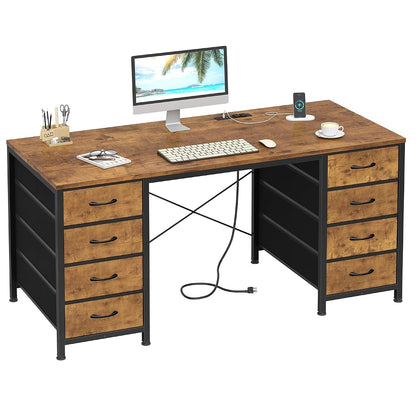 50 Inch Computer Desk with 8 Drawers for Home Office, Bedroom, Living Room