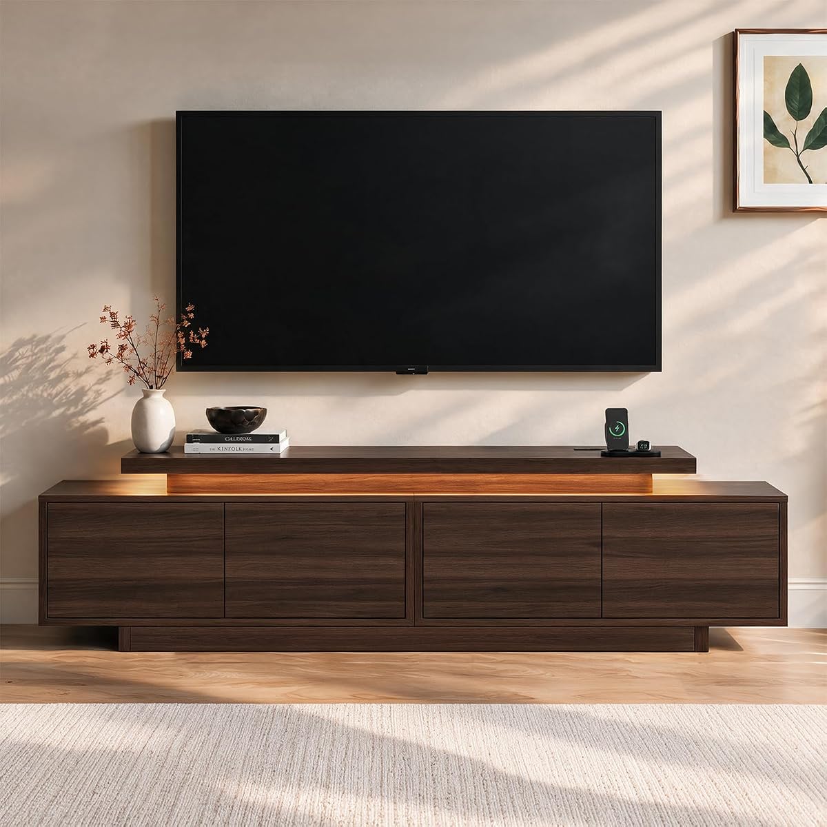 Extendable TV Stand for 65-90 Inch TVs, Adjustable Length 63-94.5"
