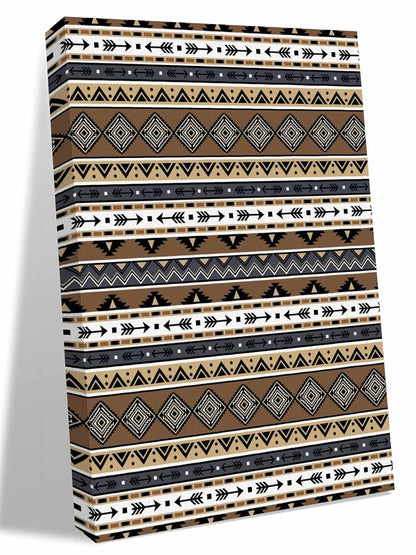 NuYeBiofx Boho Tribal Stripes Canvas Wall Art Prints,40"x28" Framed Picture Artwork Ethnic Borders Arrow Motifs Printed Canvas Oil Painting for Living Room Bedroom Office,Ready to Hang