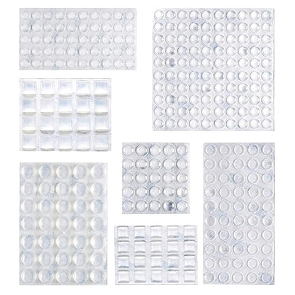 Cabinet Door Bumpers, Clear Self Adhesive Pads for Surface Protection, Noise Reduction and Sound Dampening, Rubber Stoppers for Drawers and Cupboards, 300-Piece, 6.9 x 4.5 x 0.6 inch
