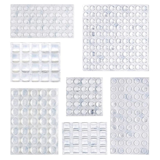 Cabinet Door Bumpers, Clear Self Adhesive Pads for Surface Protection, Noise Reduction and Sound Dampening, Rubber Stoppers for Drawers and Cupboards, 300-Piece, 6.9 x 4.5 x 0.6 inch