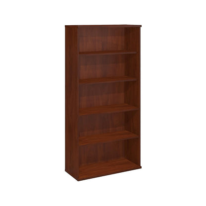 Bush Business Furniture Series C 36W Tall 5 Shelf Bookcase in Hansen Cherry, Large Storage and Display Bookshelf for Home or Professional Office