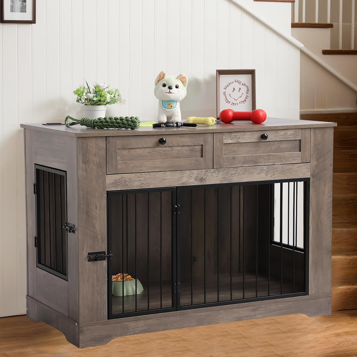 Large Dog Crate Furniture-Decorative Heavy Duty Dog Cage Indoor