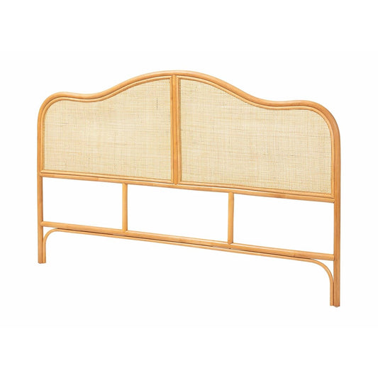 Adelita Natural Rattan Arched Headboard, Handwoven Cane Panel