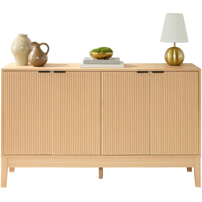 55" Modern 4-Door Sideboard Storage Cabinet, Buffet, Media Cabinet, Cupboard