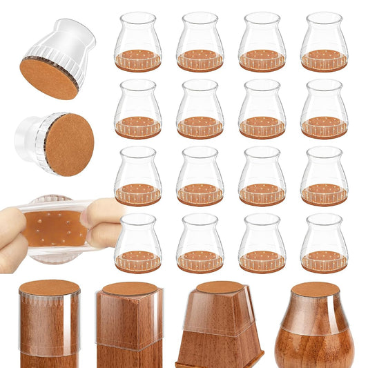 Chair Leg Floor Protectors, 24 Pack Silicone Furniture Pads for Hardwood Floors, Anti-Scratch Furniture Sliders Felt Pads, Noise-Reducing Chair Feet Covers, Table Legs Fit Sizes to(0.91" to 1.28")