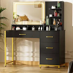 Vanity Desk with Mirror and Lights, view 2
