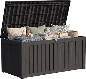 150 Gallon Resin Large Deck Box Organization and Storage Box for Patio, view 2
