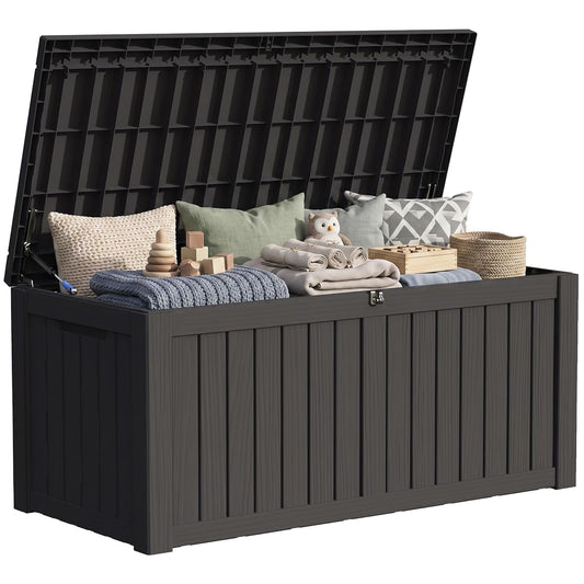 150 Gallon Resin Large Deck Box Organization and Storage Box for Patio