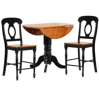Black Cherry Selections Pub Table Set, Three Size Counter Height, Antique