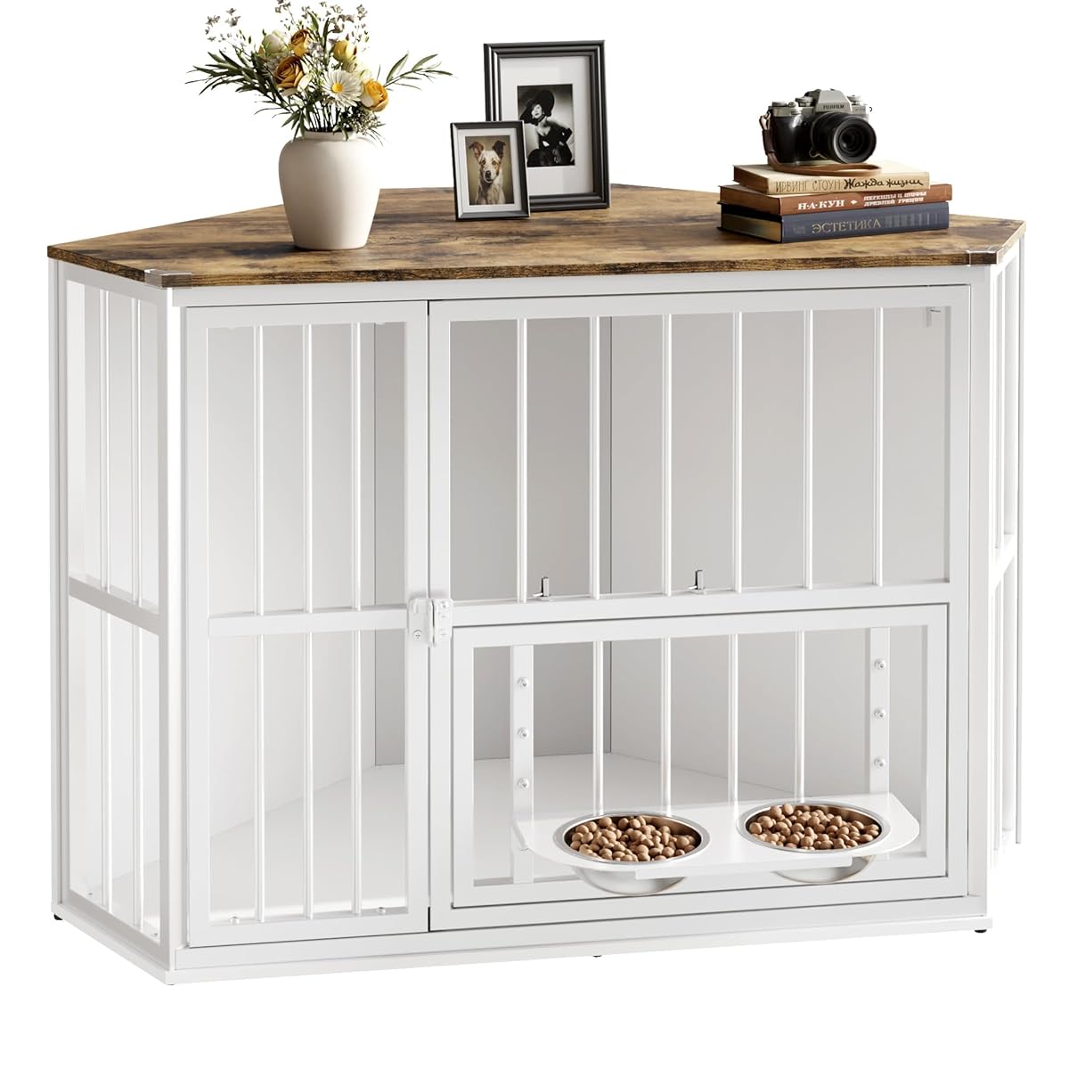 42.5" Corner Dog Crate Furniture End Table